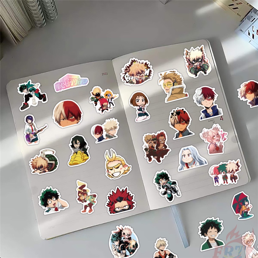 56 Cái / Bộ ☆ Miếng Dán Trang Trí Hình My Hero Academia ☆ Sticker Dán Tường Chống Thấm Nước Thời Trang