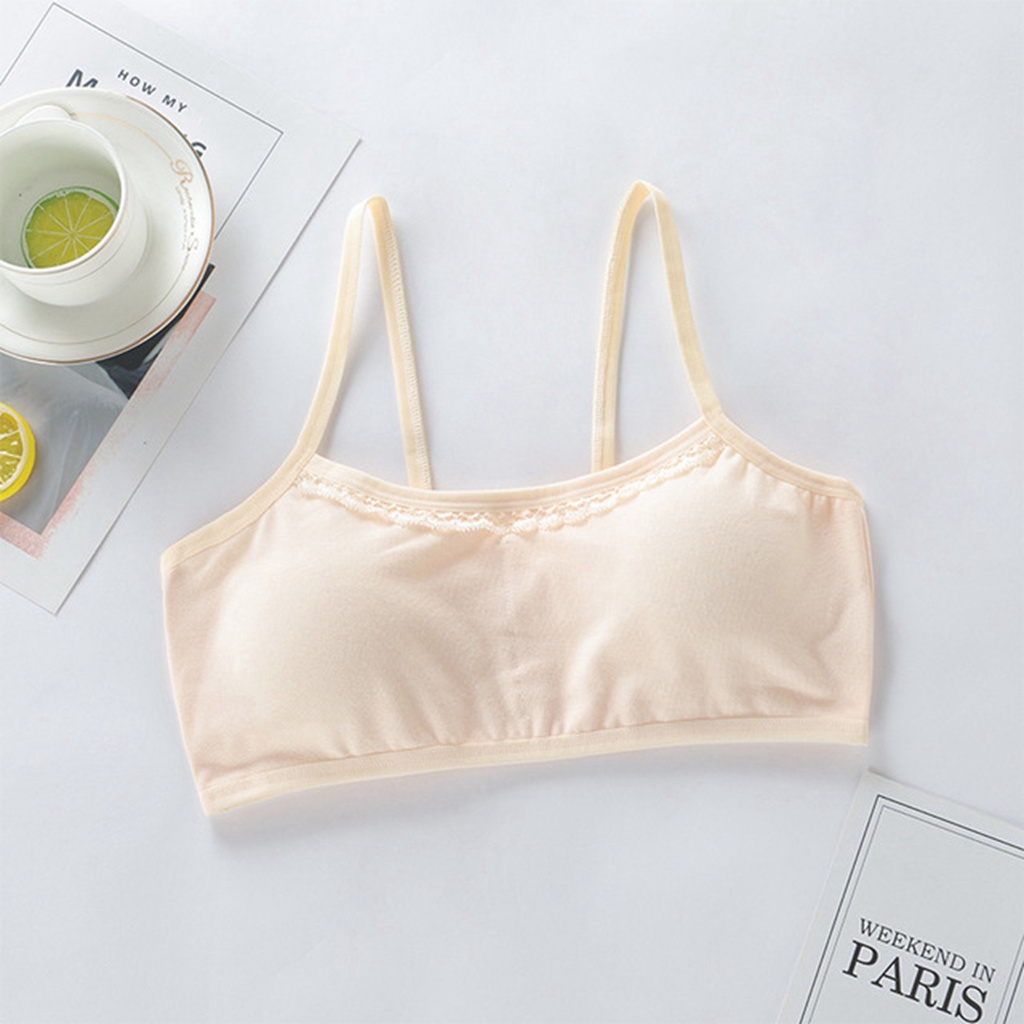 Áo ngực cotton màu trơn thoải mái dành cho bé gái
