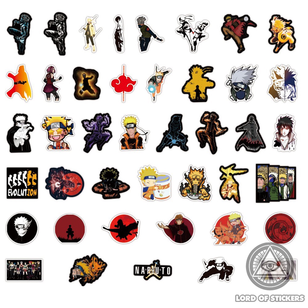 Set 100 Sticker Hình Nhân Vật Truyện Tranh Naruto Sasuke Anime Manga Trang Trí Mũ Bảo Hiểm, Ván Trượt, Laptop, Vali, Sổ