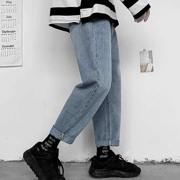 Quần jean nam baggy ống suông rộng - quần bò nam đen dáng đứng vải jeans cao cấp hottrend 2022 beautifulgilr U800