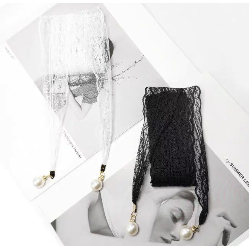Đai váy ren tiểu thư cao cấp hai màu đen trắng