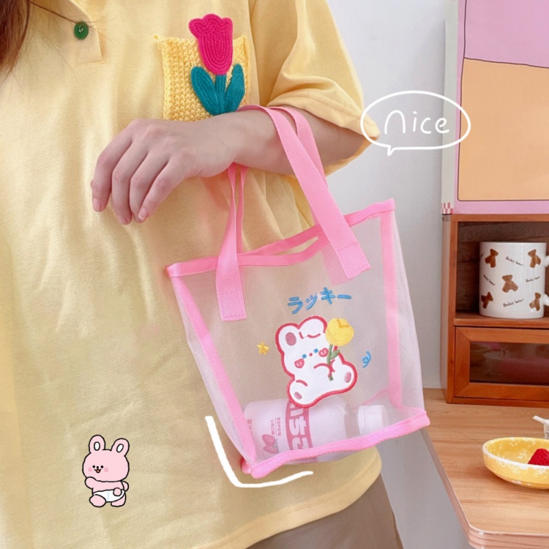 Túi Lưới Đựng Đồ Đi Biển Họa Tiết Hoạt Hình Dễ Thương