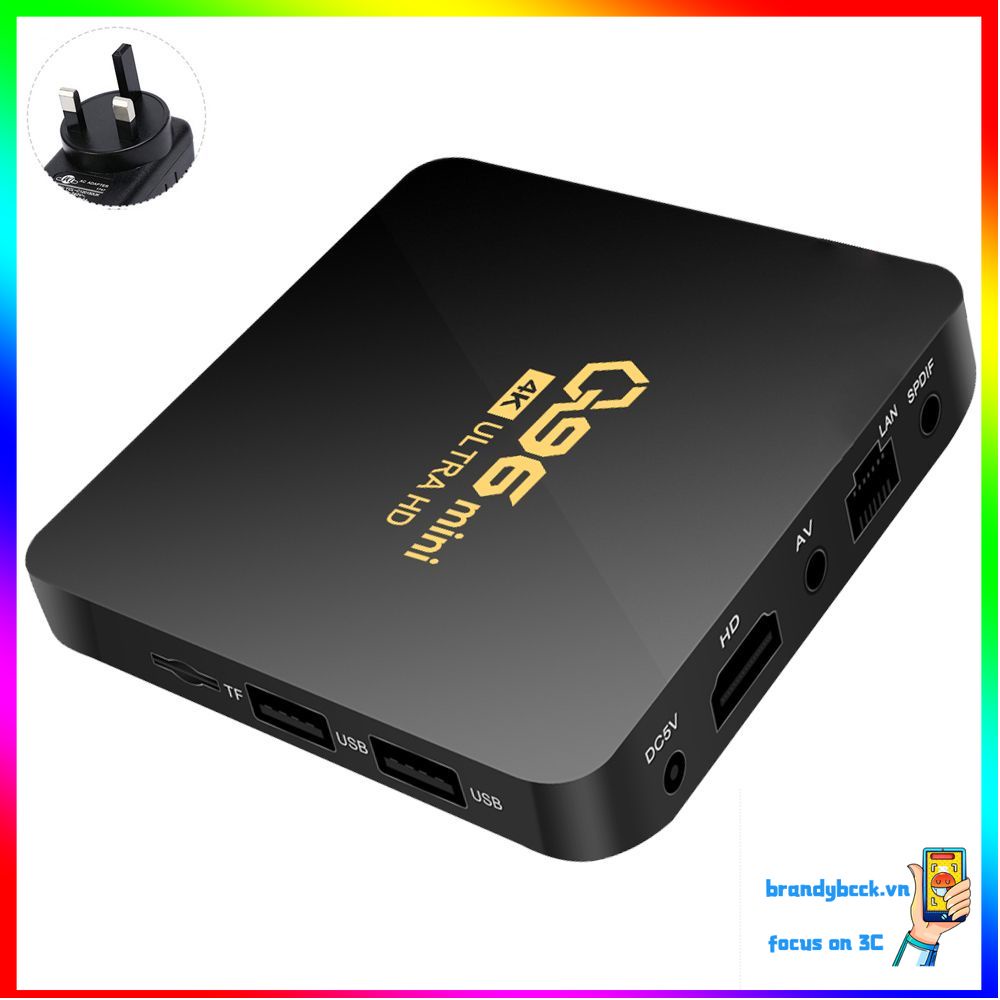 Đầu TV box Q96 mini Android 10.0 S905L L I T 2.4G WIFI 4K 4GB + 64GB ChấT LượNg Cao