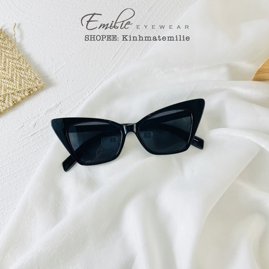 Kính mát nữ mắt mèo Emilie eyewear chất liệu nhựa mắt chống UV400 phụ kiện thời trang