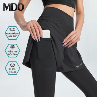 Quần dài legging short nữ tập gym 2 lớp Mido Q29D, kiểu quần tập yoga, zumba, gym thông thoáng