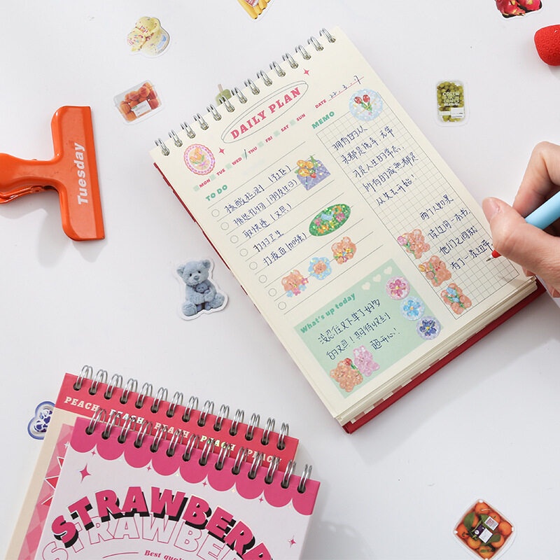 Imoda 1 Cuốn Sổ Kế Hoạch Cuộn Trái Cây Kiểu Retro Dễ Thương
