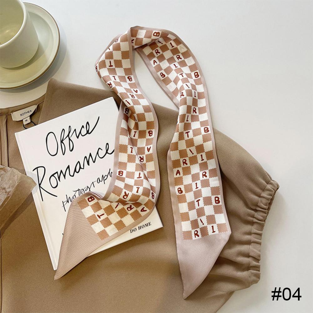 Khăn Quàng Cổ Dài Bằng Lụa Satin Đơn Giản Dễ Phối Đồ Dành Cho Nữ C5N3