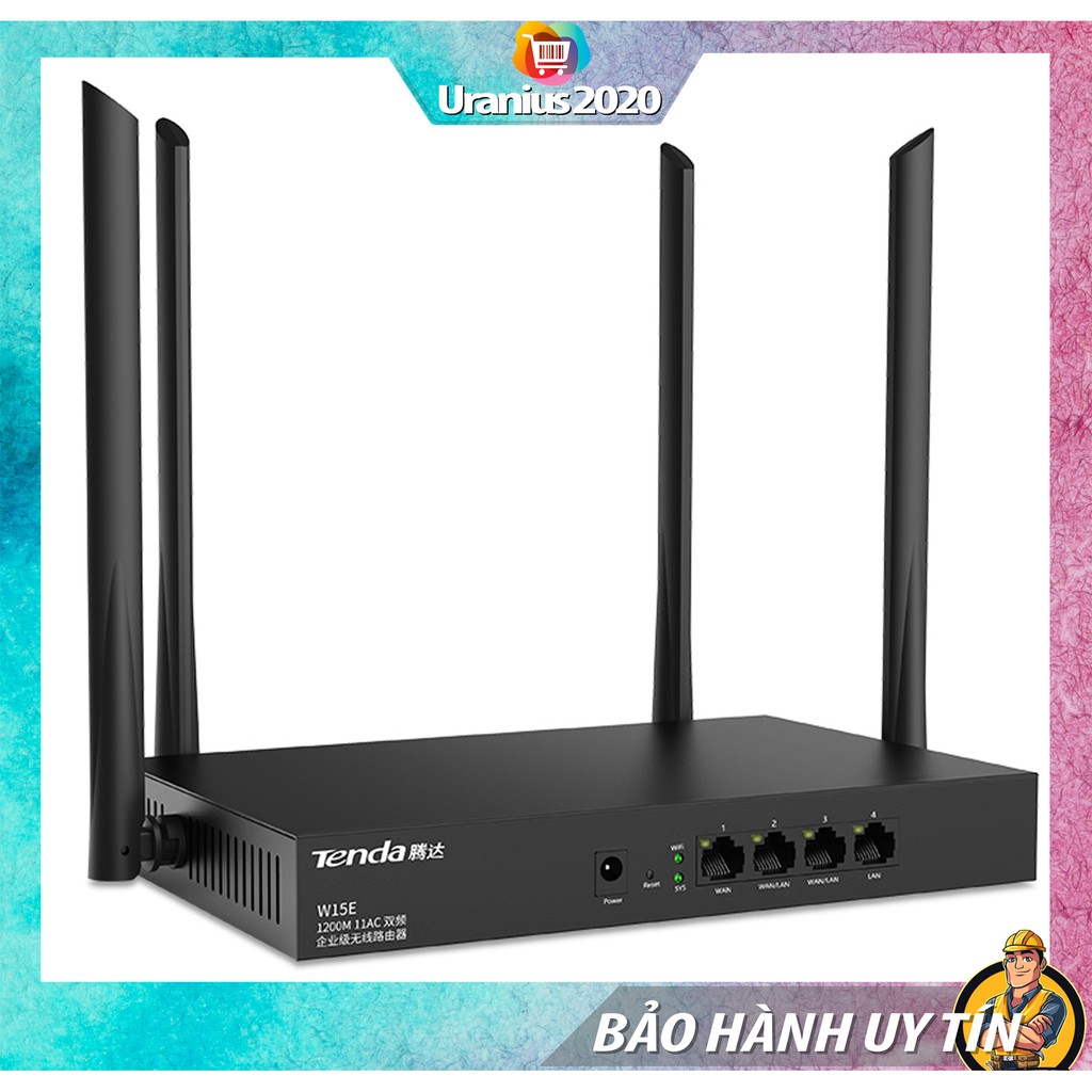 Bộ Phát WIFI Tenda W15e Ac1200mps Mạng Doanh Nghiệp 50 User [SALE LỚN]