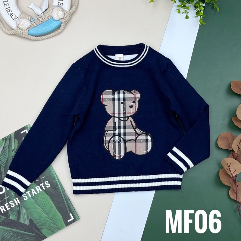 Áo len in hình bé trai, bé gái, chất len dày dặn, 2lớp. Size 100-140, cho bạn 13-30kg