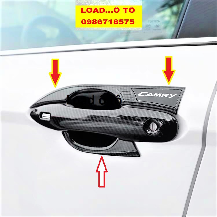 Ốp Tay Nắm, Hõm Cửa Xe Toyota Camry 2023-2019 Vân Carbon Cao Cấp Nhất Thị Trường