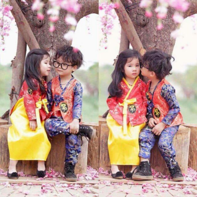 Bộ hanbok bé trai bé gái 200g