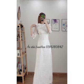 Áo dài thiết kế lụa tơ sống (ảnh thật)