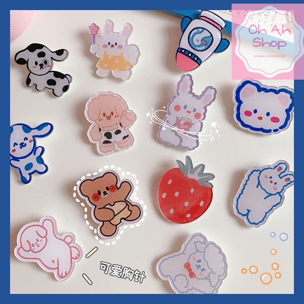 🍓 Sticker đính balo, cài balo túi hình thú siêu dễ thương