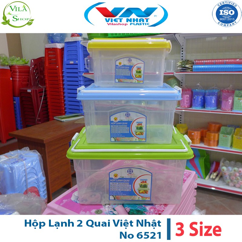 [ 3 Size ] Hộp Đựng Thực Phẩm, Hộp Lạnh 2 Quai Bảo Quản Thực Phẩm Việt Nhật No 6521 - Quai Xách Gọn Gàng Tiện Lợi