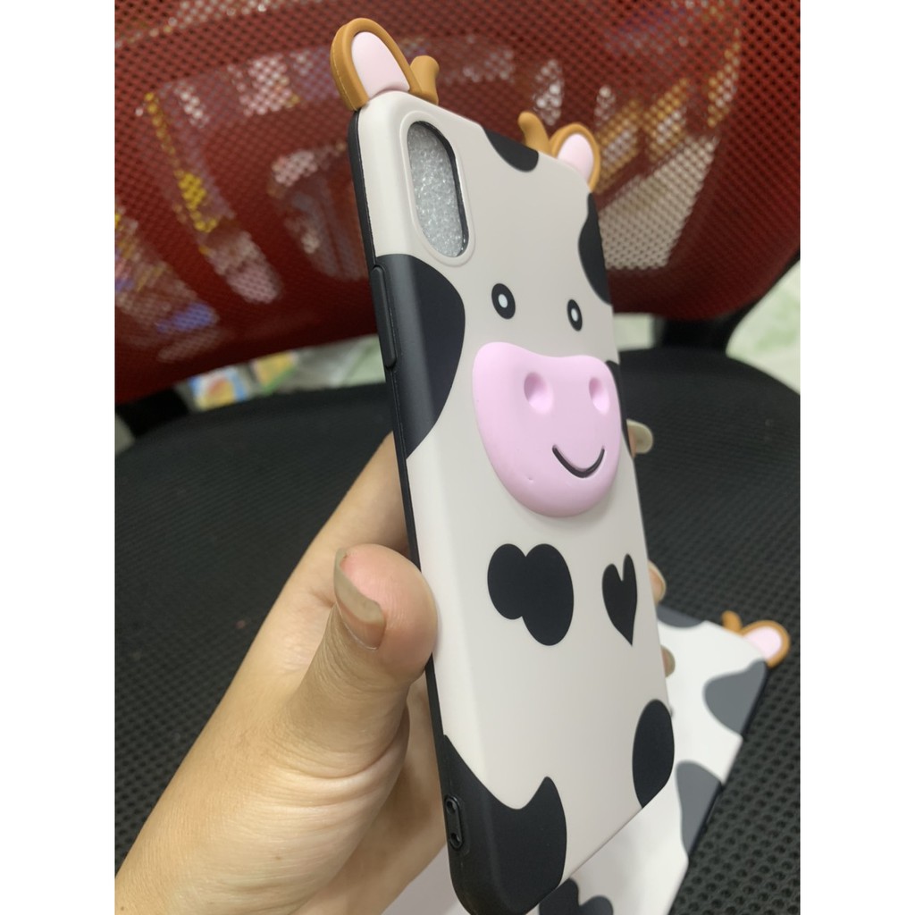 Ốp iPhone X/xs, iP11, 11 promax, ip12, 12 promax  dẻo in hình bò sữa kute