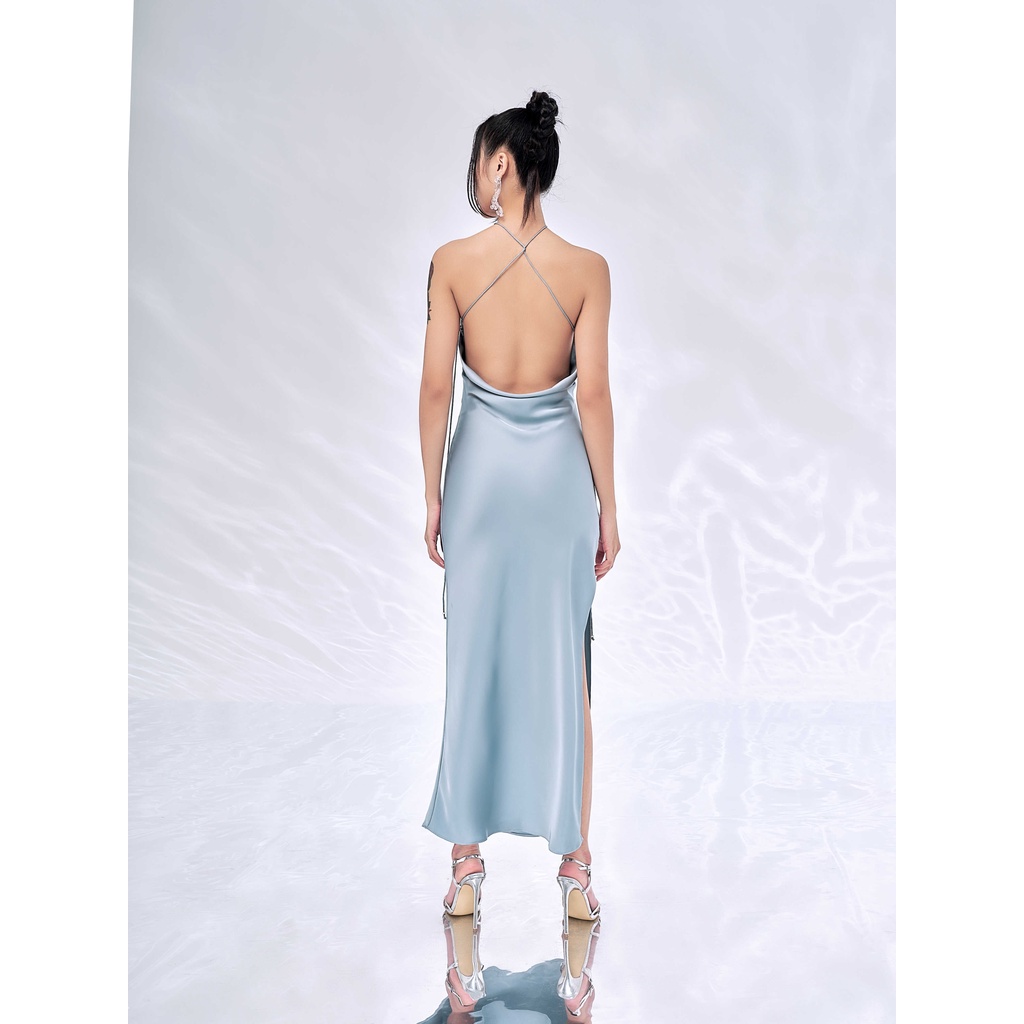 VÁY LỤA ĐỔ LƯNG MINA