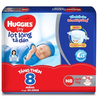 Tã dán sơ sinh Huggies NB70+6(dưới 5kg)