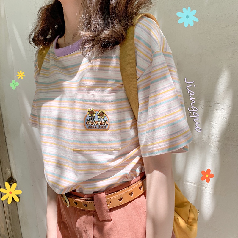 NRVP Áo Thun Tay Ngắn Cổ Tròn Cỡ Lớn Thời Trang Phong Cách Hàn Quốc Cho Nữ