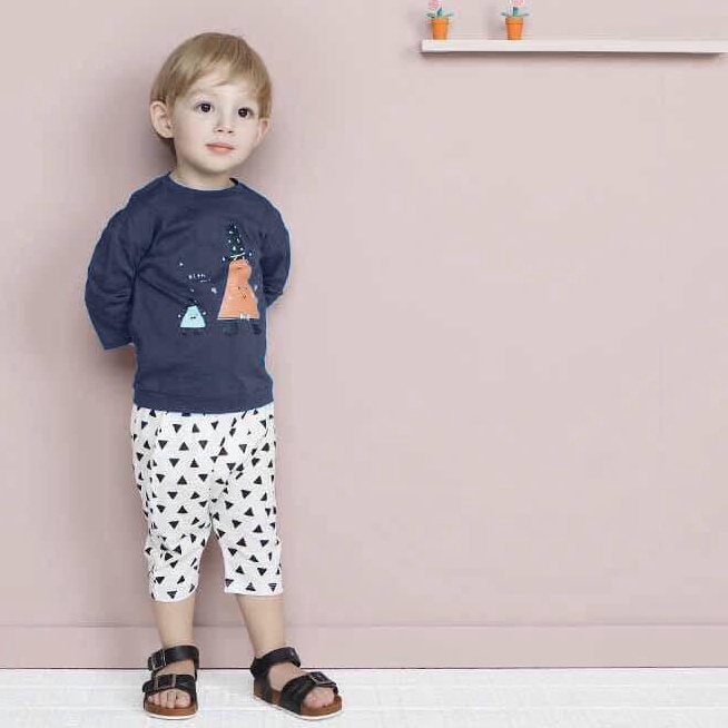 Bộ áo quần lửng thun cotton cho bé xuất Hàn Sopoliini