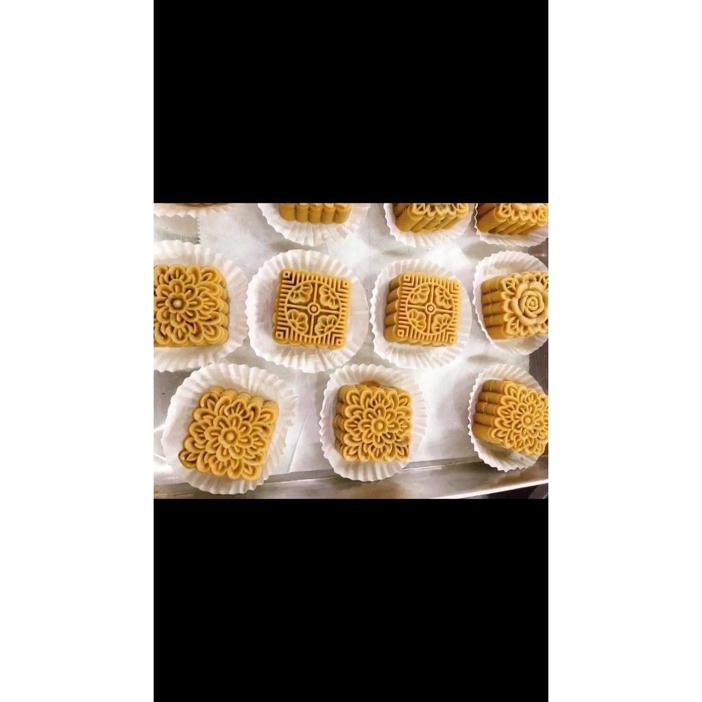 Khuôn Trung Thu lò xo 150g - 4 mặt vuông hoạ tiết sắc nét