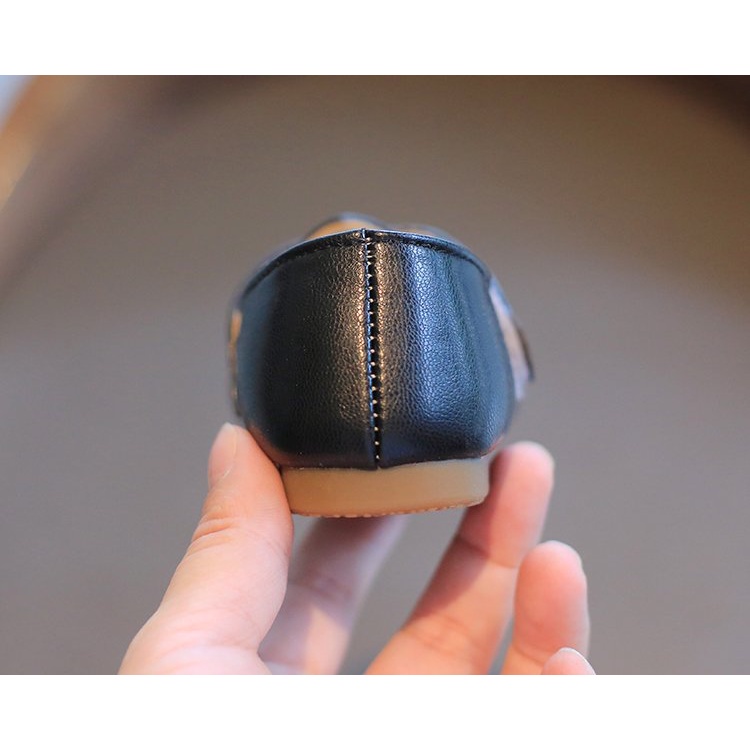 Giày Búp Bê Da Mềm Màu Trơn Chống Trượt Cho Bé 1-8 Tuổi