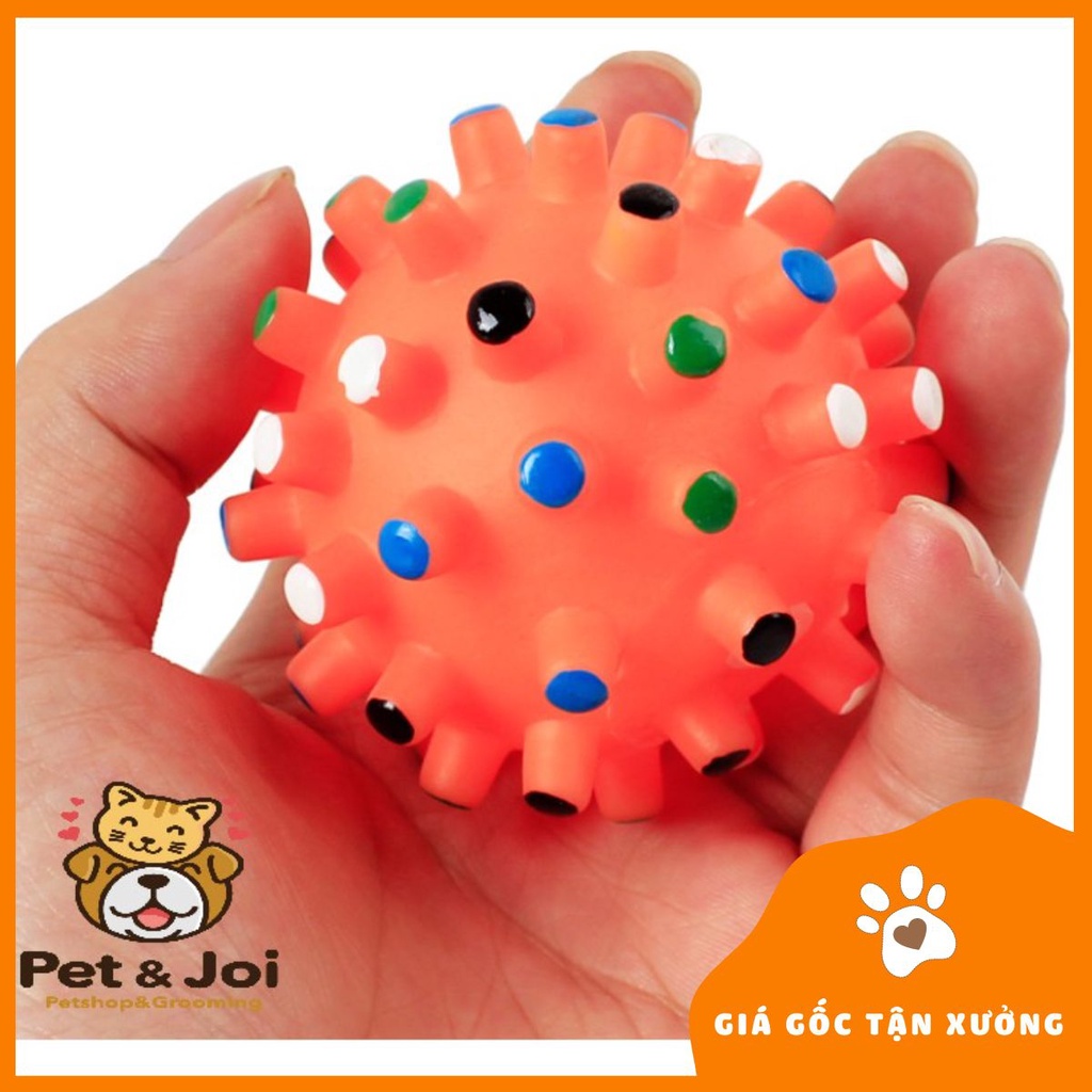 Bóng cao su gai chút chít cho chó ⚡CHỈ 1 NGÀY⚡Hình quả bóng in gai nổi Phát ra tiếng kêu Chất liệu nhựa dẻo- PET&amp;JOI