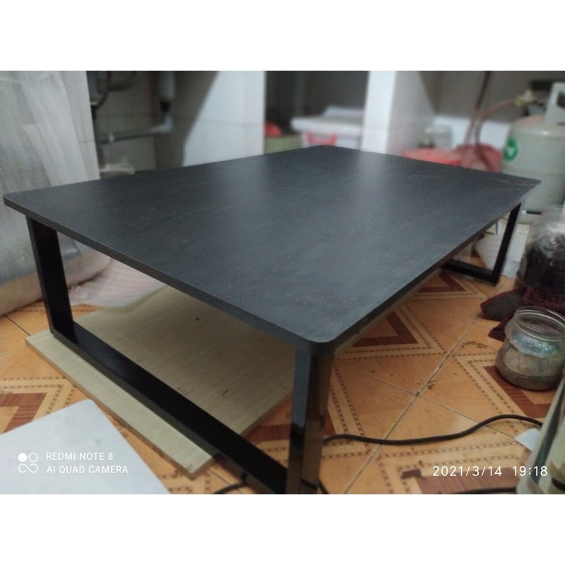 Bàn xếp vân gỗ 50*80*35cm chân sắt gấp ngồi bệt