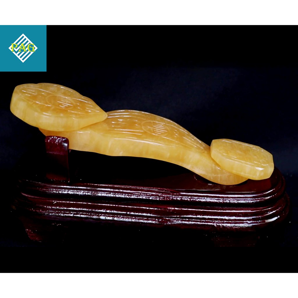 GẬY NHƯ Ý NGỌC HOÀNG LONG TỰ NHIÊN (KÈM ĐẾ GỖ)