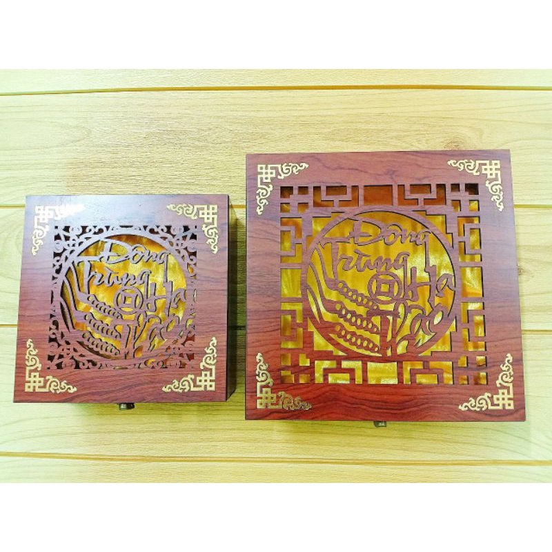 Hộp gỗ đựng Đông Trùng Hạ Thảo cao cấp siêu sang 2 size cho khách.