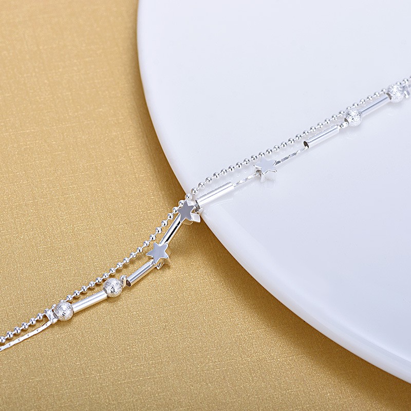 Lắc chân nữ dây đôi bạc S925 - LC14 | BigBuy360 - bigbuy360.vn