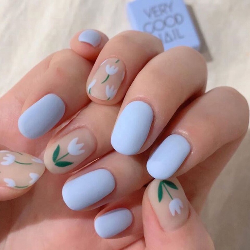 Nhãn Dán Trang Trí Móng Tay Họa Tiết Hoa Cúc 24 Kiểu Chống Nước Dạng Lột timetunnel