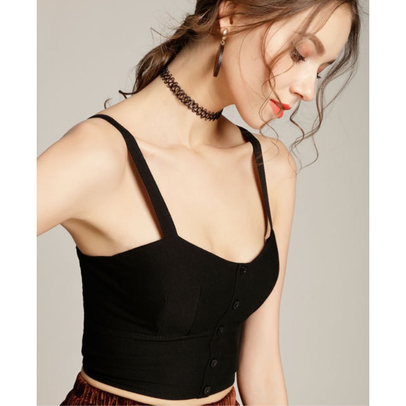 Áo Hai Dây Croptop Có Đệm Ngực Cao Cấp Mới CT190