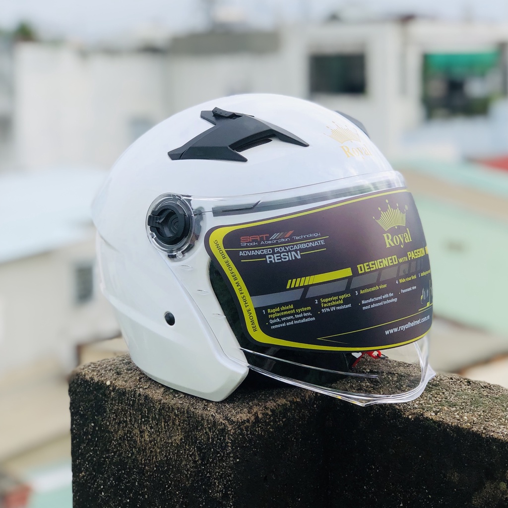 Mũ bảo hiểm 3/4 Royal m268 2 kính, bảo hành 12 tháng, freeship toàn quốc