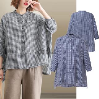 Áo Sơ Mi Caro Tay Lửng Thời Trang Cho Nữ