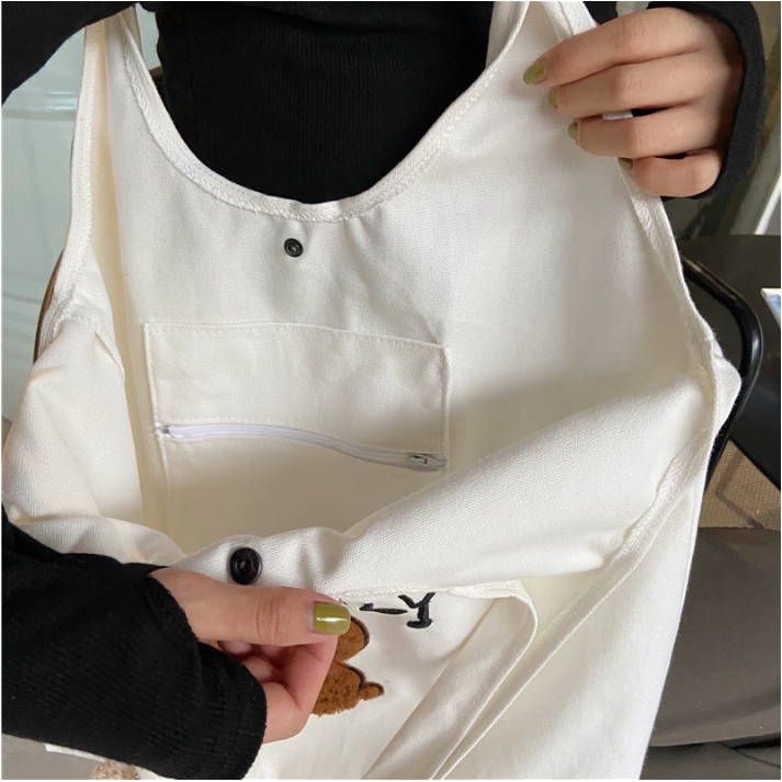 Túi tote vải canvar đeo chéo đi học LOTSTORE TX752