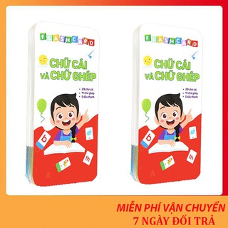 [Giá hủy diệt] Bộ 42 thẻ flashcard học chữ cái và chữ ghép cho bé