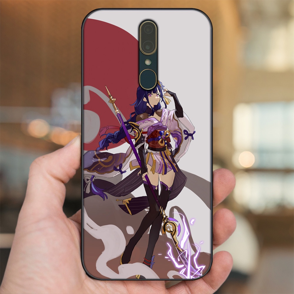 Ốp lưng Oppo F11 viền đen in hình Raiden Shogun Genshin Impact
