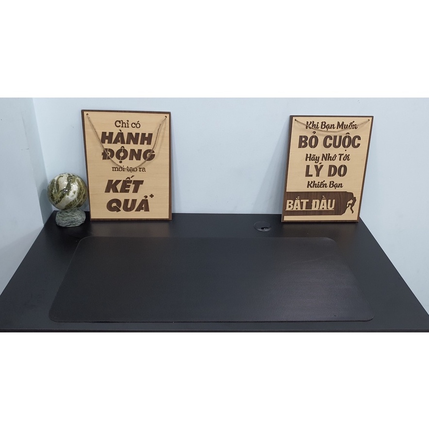 Thảm Trải Bàn Làm Việc Deskpad Da Tổng Hợp 2 Mặt Size Lớn, Tặng Kèm Miếng Lót Chuột Phím Tắt Văn Phòng