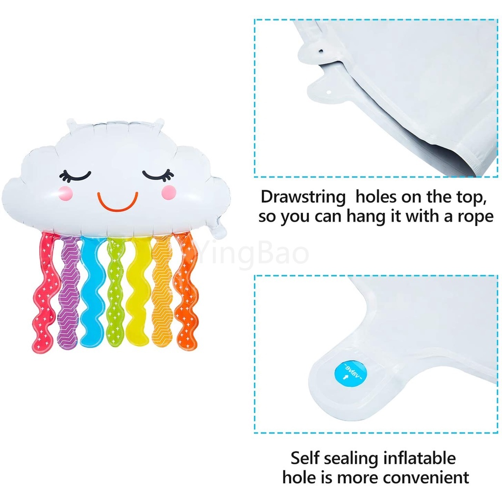 Bong Bóng Phôi Nhôm Tua Rua Màu Cầu Vồng Độc Đáo Dùng Trang Trí Tiệc