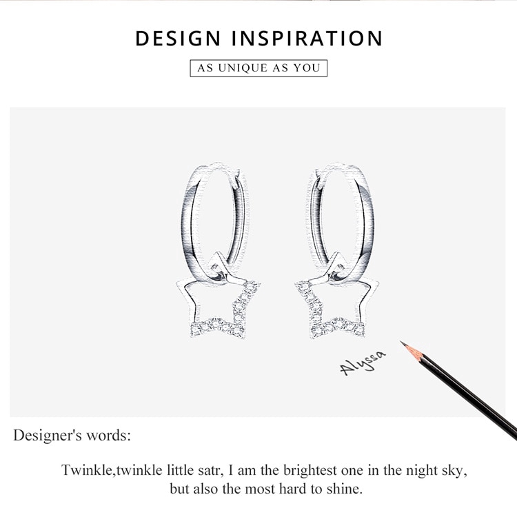 Hoa tai Bamoer Bse276 mặt ngôi sao thời trang dành cho nữ