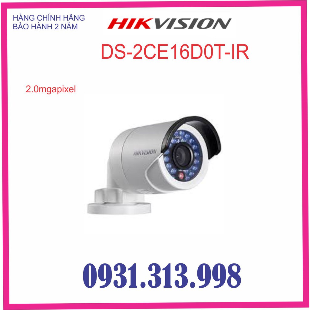Camera HD-TVI Hồng Ngoại 2.0 Megapixel HIKVISION DS-2CE16D0T-IR
