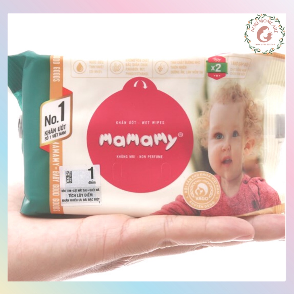 Khăn ướt Mamamy 30 tờ, Dot 20 không mùi