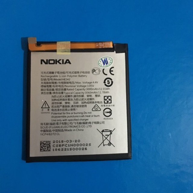 Pin XỊN HE342 mới 100% cho máy Nokia X6 6.1 PLUS bảo hành 3 tháng (HE342/HE340)