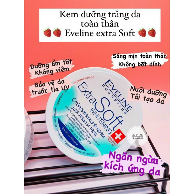 Kem dưỡng trắng da mặt và body eveline Extra Soft Whitening