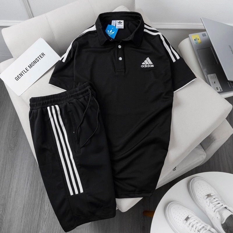Áo thun nam, bộ thể thao mùa hè nam, Bộ thể thao nam adidas cao cấp, vải gai cá xấu cao cấp thoáng khí, thấm mồ hôi tốt
