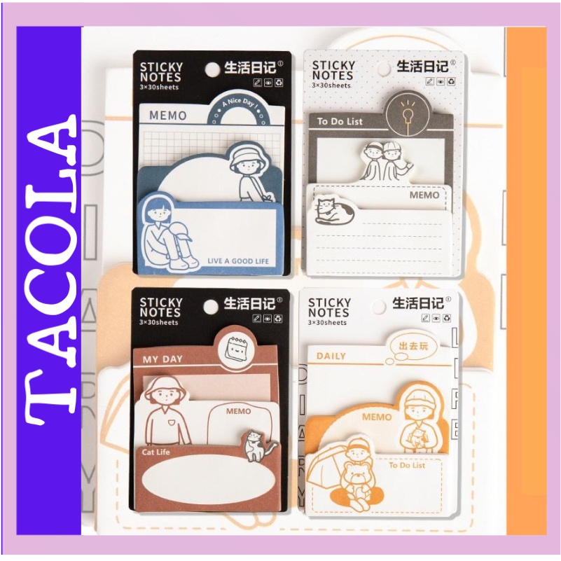 Giấy note dễ thương, giấy ghi chú họa tiết họa hình ngộ nghĩnh N07