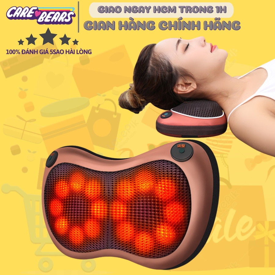 Máy massage cổ, gối massage cổ vai gáy hồng ngoại 8 bi, công nghệ nhật bản, bảo hành 12 tháng