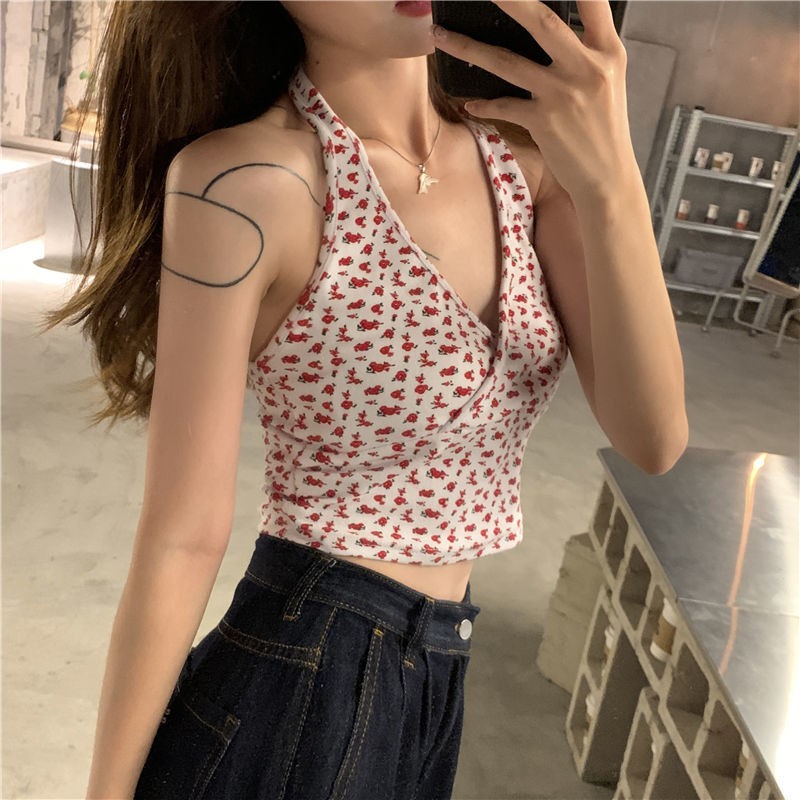 Áo Hai Dây Cổ Chữ V In Hoa Thời Trang Mùa Hè Quyến Rũ Cho Nữ | BigBuy360 - bigbuy360.vn