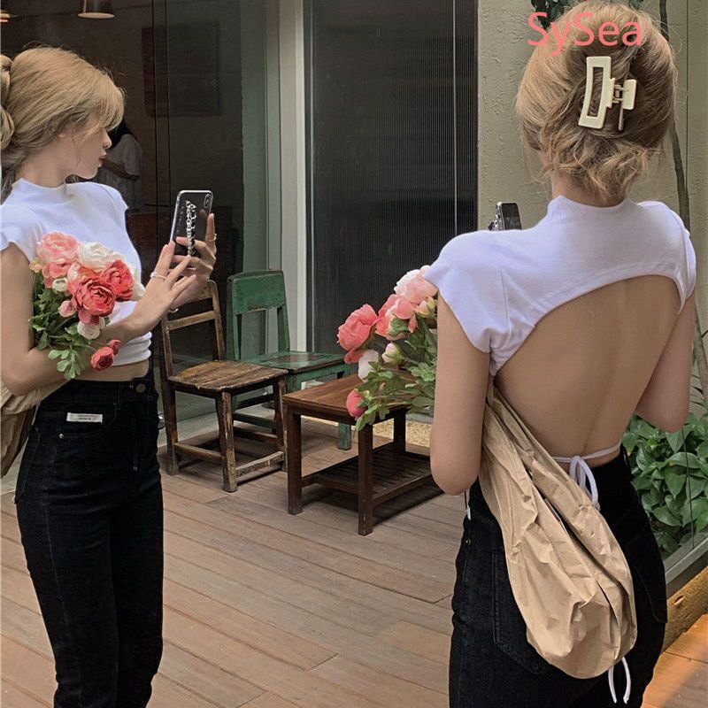 Áo Sơ Mi Hở Lưng Thời Trang Mùa Hè Hàn Quốc Cho Nữ