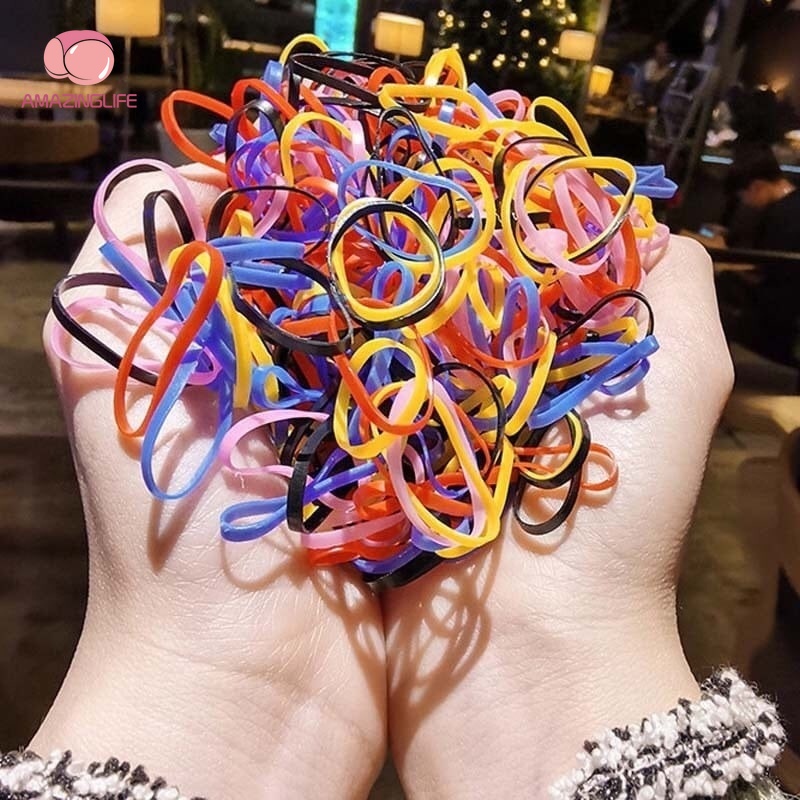 Bộ 1000 Dây Thun Buộc Tóc Nhiều Màu Sắc Dành Cho Bé Gái